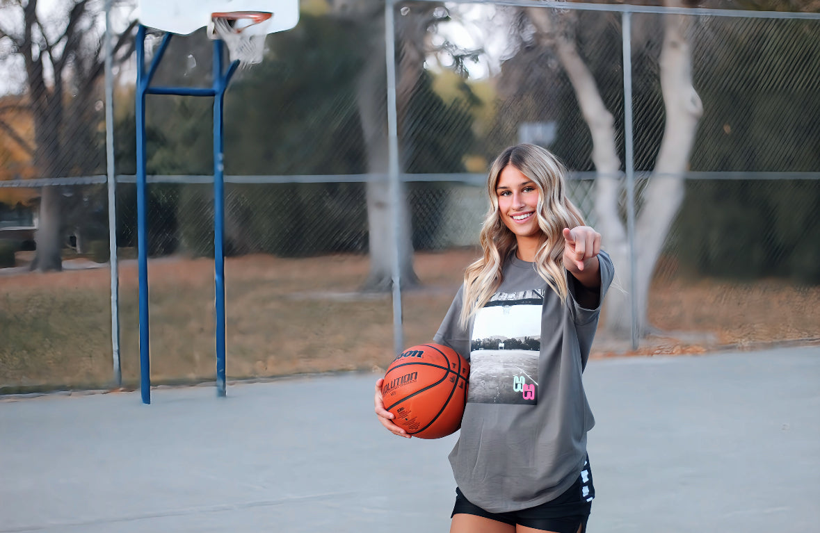 Hoop-HER Black-Top Court T-Shirt